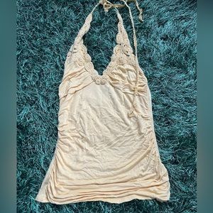 Yellow floral halter top